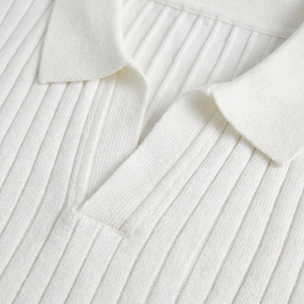 Rivaclo | Homme Polo Côtelé Manches Courtes – Coupe Définie