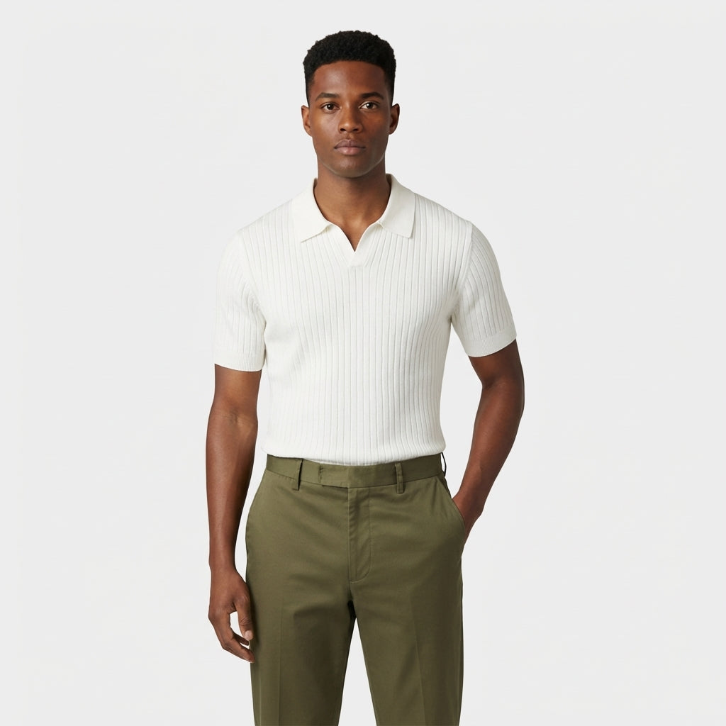 Rivaclo | Men's Ribbed Polo Shirt – Defined Fit
