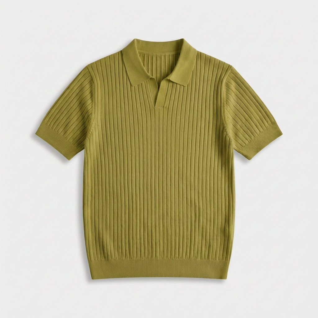 Rivaclo | Homme Polo Côtelé Manches Courtes – Coupe Définie