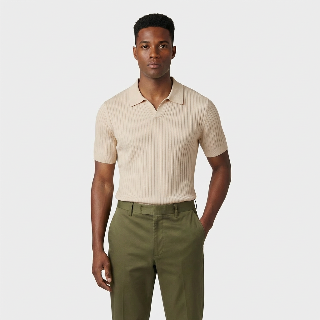 Rivaclo | Men's Ribbed Polo Shirt – Defined Fit
