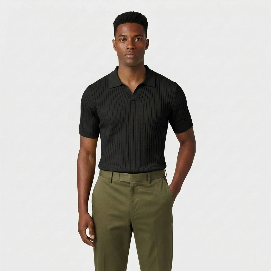 Rivaclo | Men's Ribbed Polo Shirt – Defined Fit