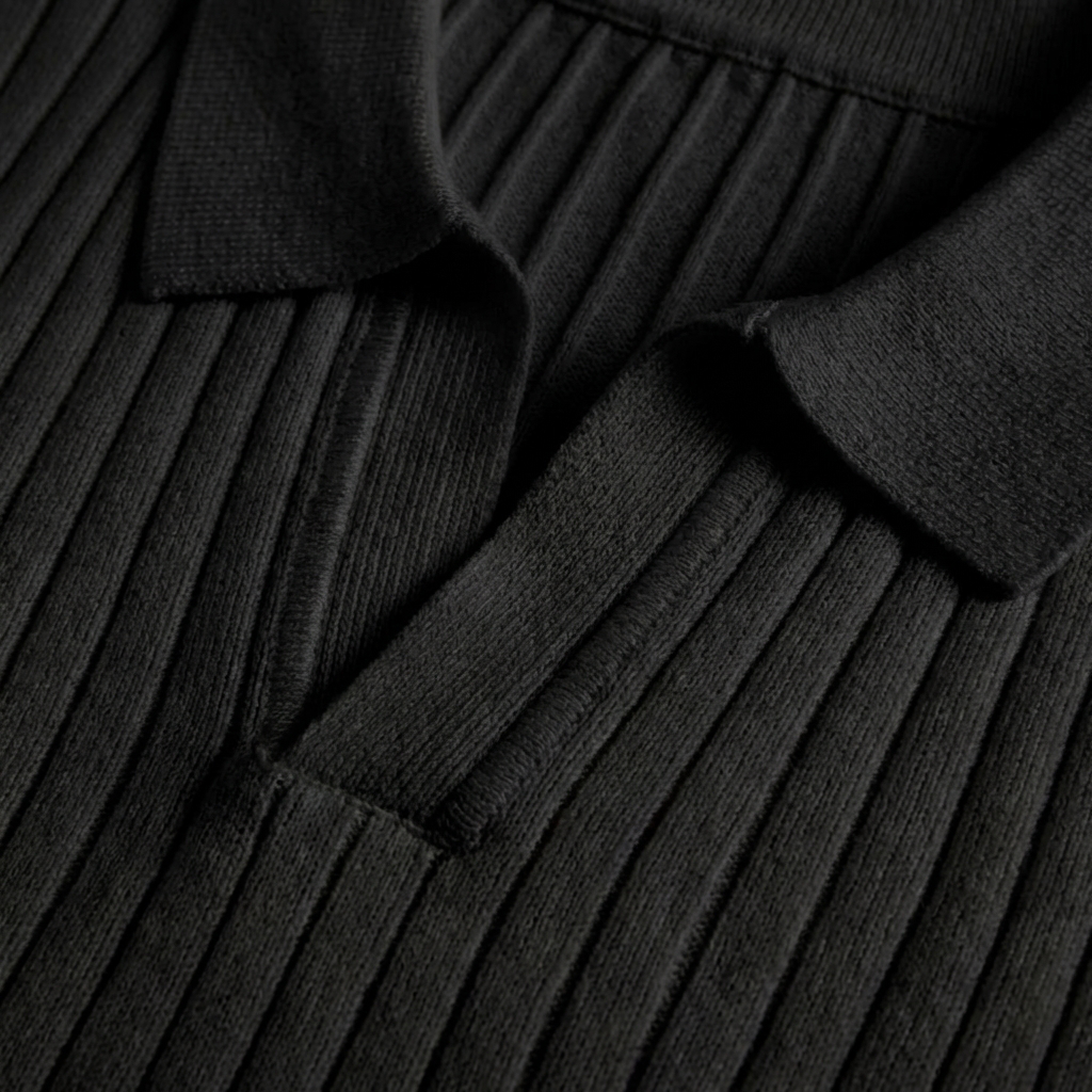 Rivaclo | Homme Polo Côtelé Manches Courtes – Coupe Définie