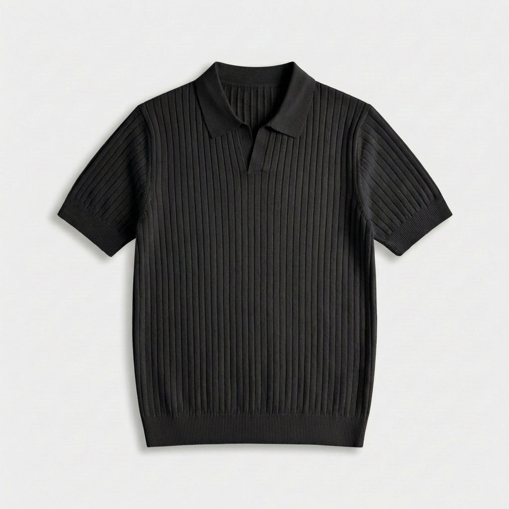 Rivaclo | Homme Polo Côtelé Manches Courtes – Coupe Définie