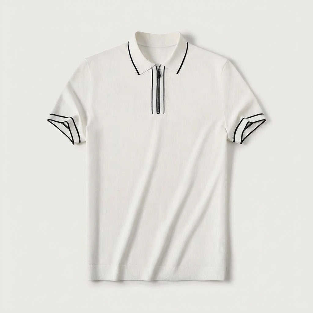 Rivaclo | Homme Polo Manches Courtes Col Zippé – Apparence Moderne Épurée