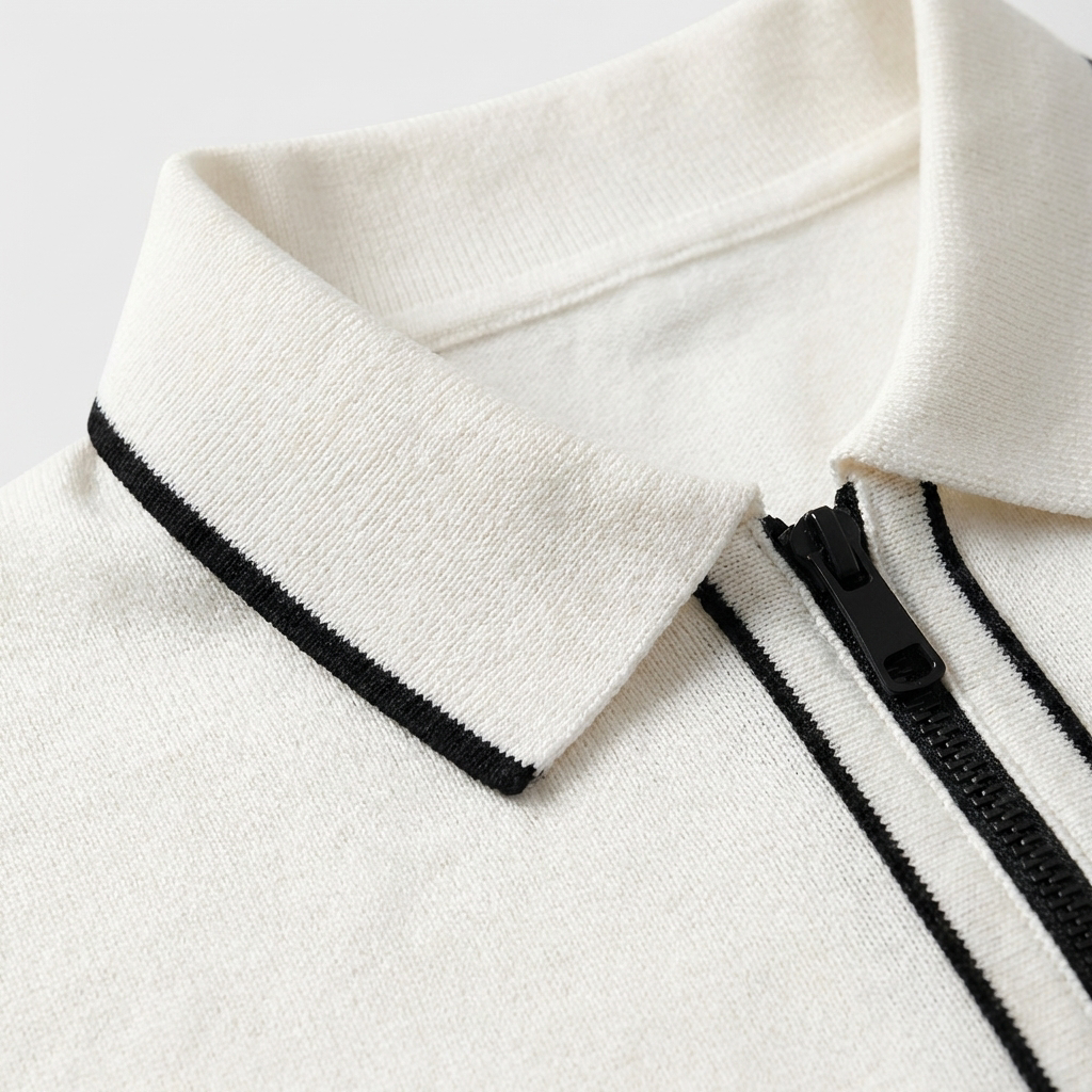 Rivaclo | Homme Polo Manches Courtes Col Zippé – Apparence Moderne Épurée