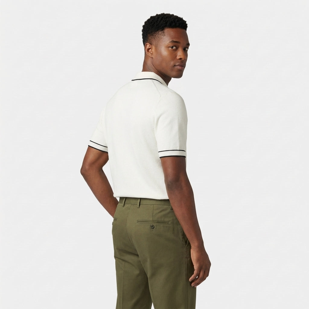 Rivaclo | Men's Short Sleeve Polo with Zip Collar – Clean Modern Look