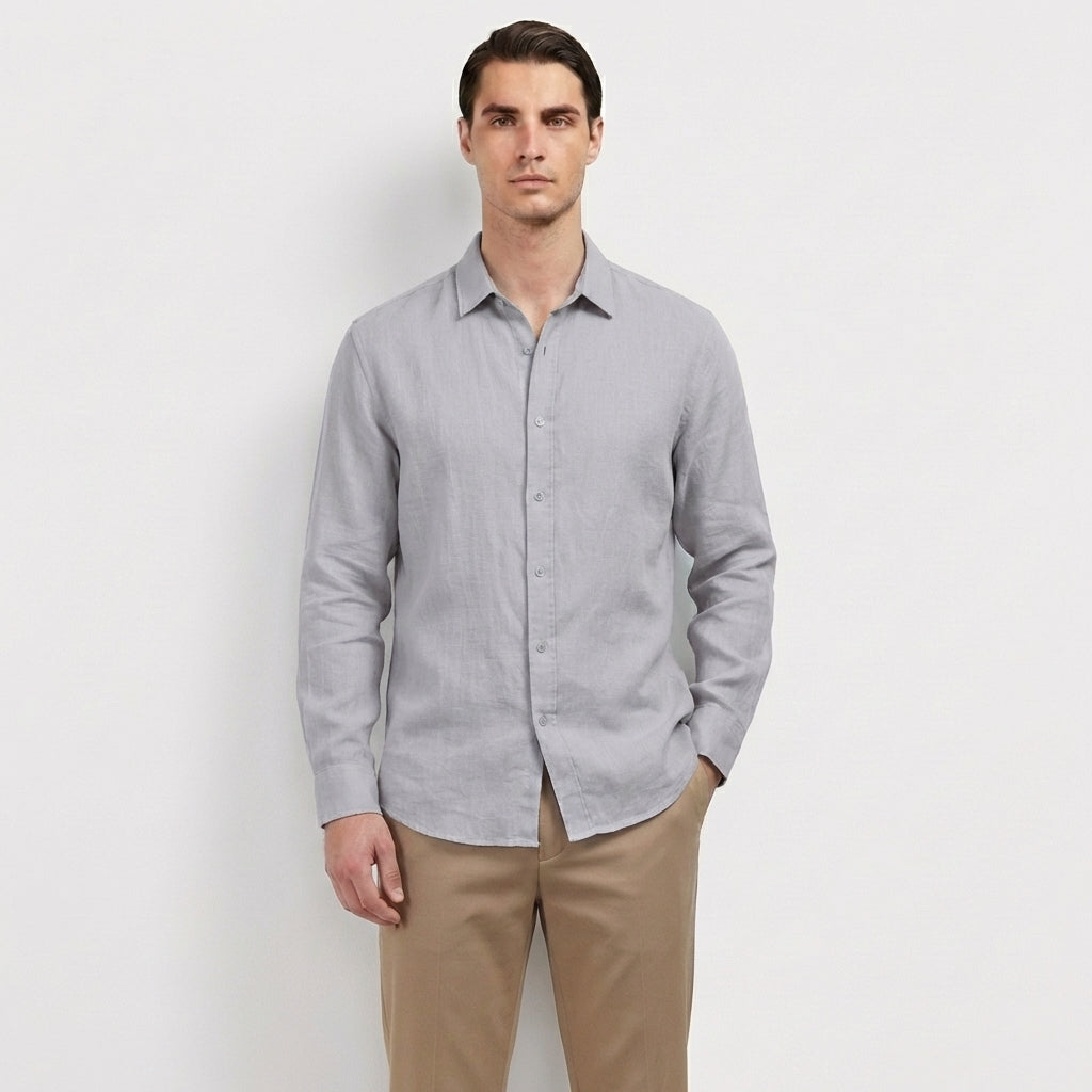 Rivaclo | Men's Long Sleeve Button-Up Shirt – Refined Classic Style