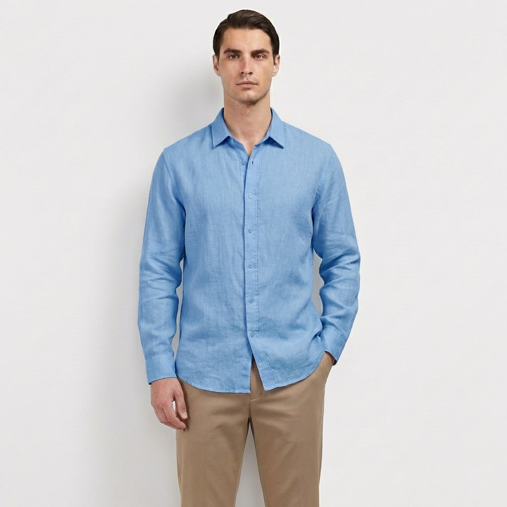 Rivaclo | Men's Long Sleeve Button-Up Shirt – Refined Classic Style