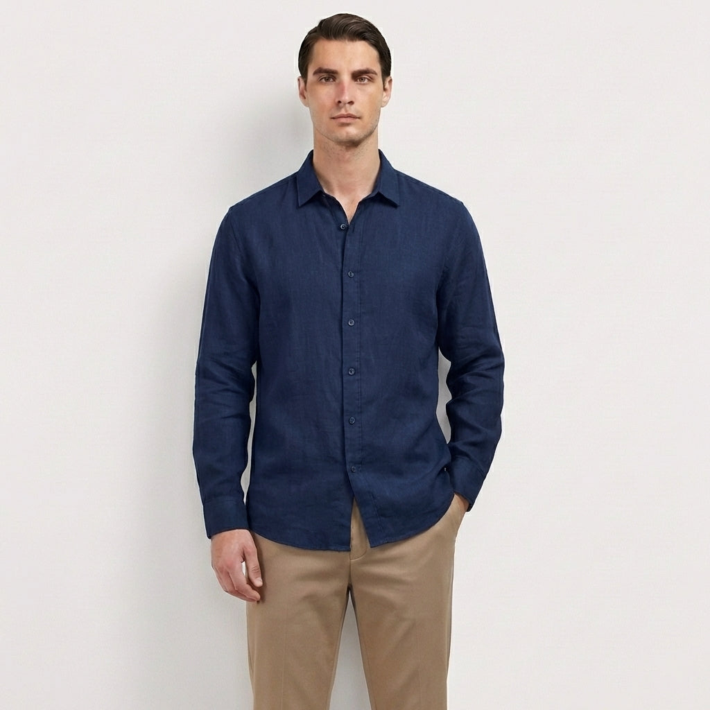 Rivaclo | Men's Long Sleeve Button-Up Shirt – Refined Classic Style