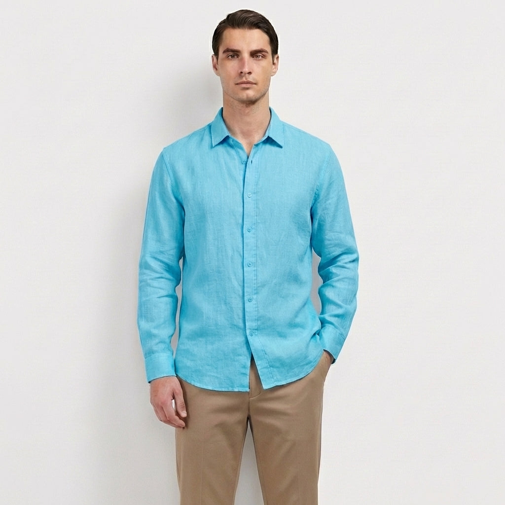 Rivaclo | Men's Long Sleeve Button-Up Shirt – Refined Classic Style