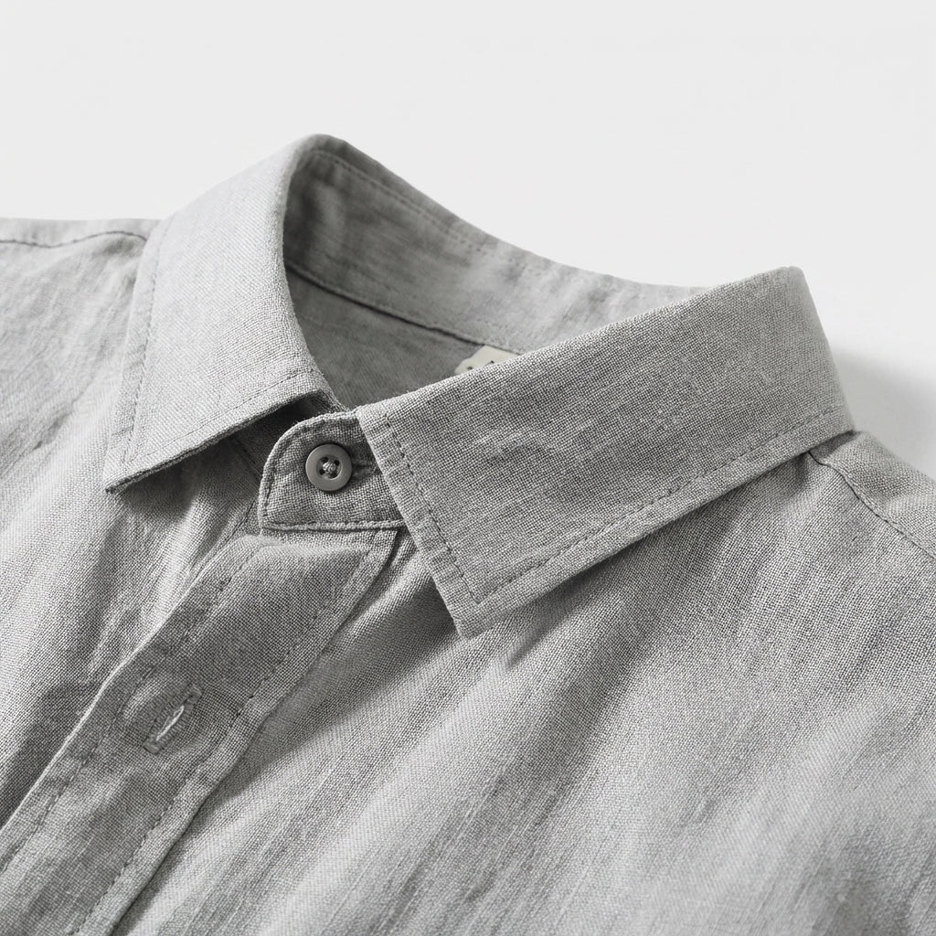 Rivaclo | Homme Ensemble Chemise Manches Longues et Pantalon – Taille Élastique Gris Bleu