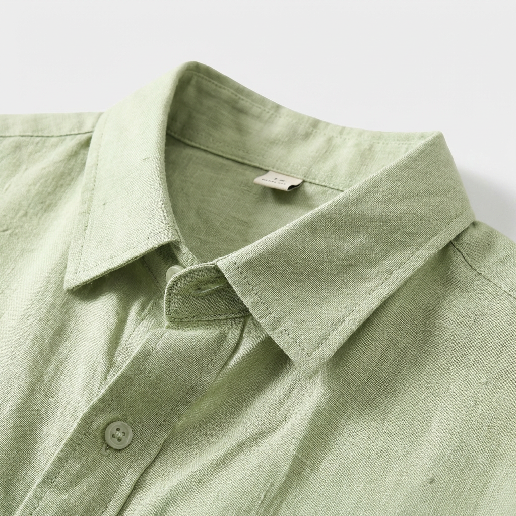 Rivaclo | Homme Ensemble Chemise Manches Longues et Pantalon – Taille Élastique Vert Clair Gris