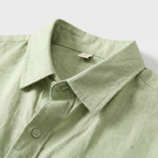 Rivaclo | Homme Ensemble Chemise Manches Longues et Pantalon – Taille Élastique Vert Clair Gris