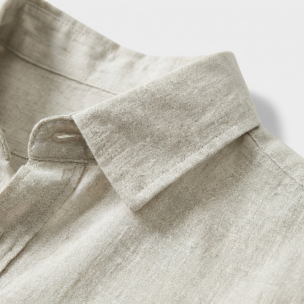 Rivaclo | Men's Long Sleeve Shirt and Pants Set – Beige Elastic Waist
