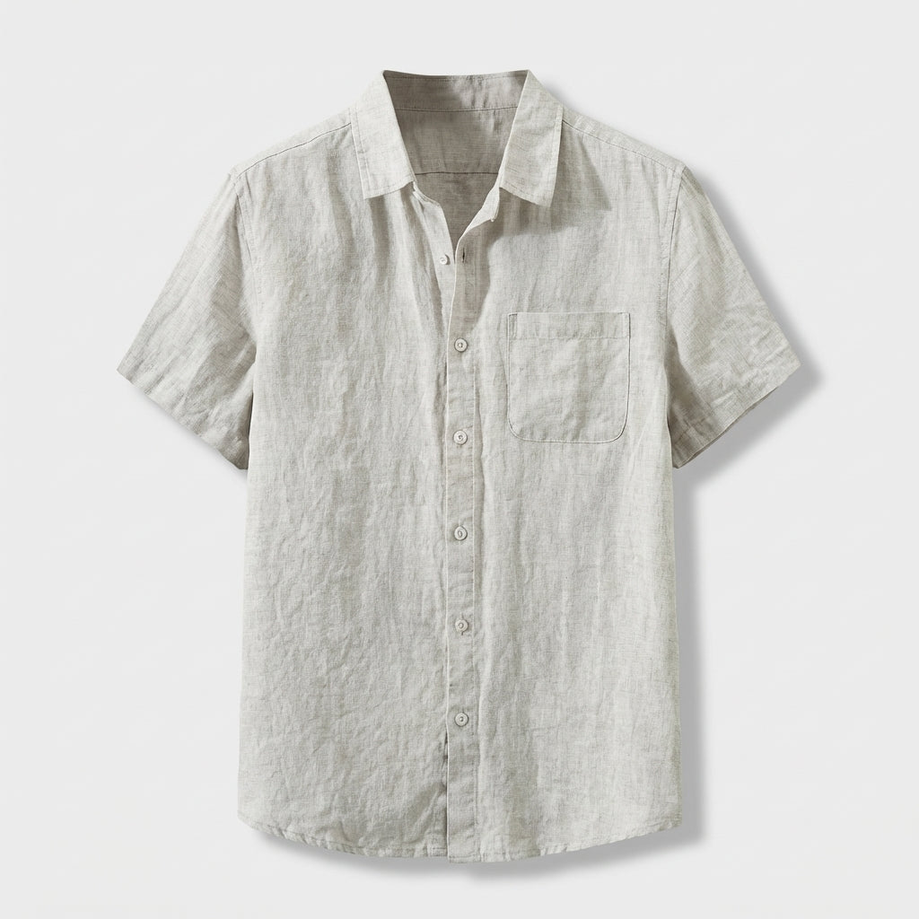 Rivaclo | Men's Short Sleeve Shirt and Shorts Set – Summer Beige Black