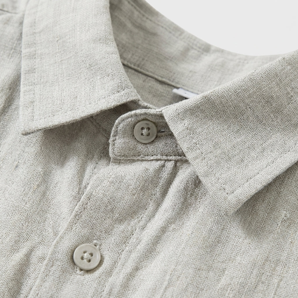 Rivaclo | Men's Short Sleeve Shirt and Shorts Set – Summer Beige