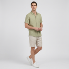 Rivaclo | Men's Short Sleeve Shirt and Shorts Set – Summer Light Green