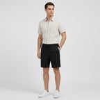 Rivaclo | Men's Short Sleeve Shirt and Shorts Set – Summer White Black