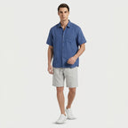 Rivaclo | Men's Short Sleeve Shirt and Shorts Set – Summer Blue