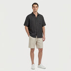 Rivaclo | Homme Ensemble Chemise Manches Courtes et Short – Estivale Noir