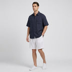 Rivaclo | Men's Short Sleeve Shirt and Shorts Set – Summer Black White
