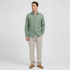 Rivaclo | Men's Long Sleeve Shirt and Pants Set – Green Elastic Waist