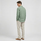Rivaclo | Men's Long Sleeve Shirt and Pants Set – Green Elastic Waist