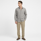 Rivaclo | Homme Ensemble Chemise Manches Longues et Pantalon – Taille Élastique Gris Vert