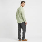 Rivaclo | Homme Ensemble Chemise Manches Longues et Pantalon – Taille Élastique Vert Clair Gris
