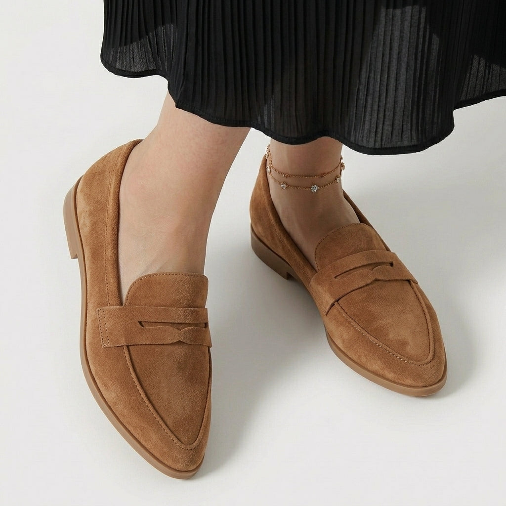 Rivaclo | Women's Slip-On Loafers with Pointed Toe – Sleek Flat Profile