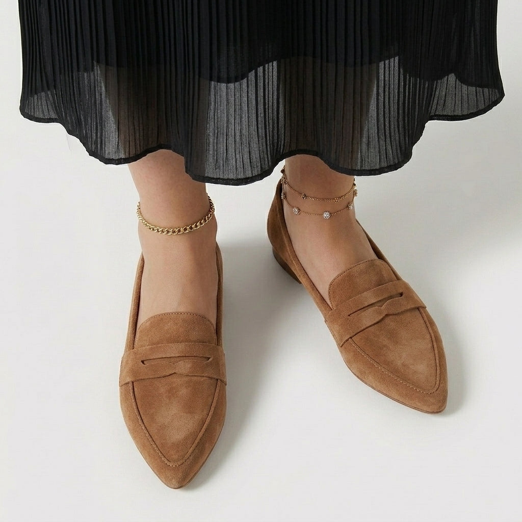 Rivaclo | Women's Slip-On Loafers with Pointed Toe – Sleek Flat Profile