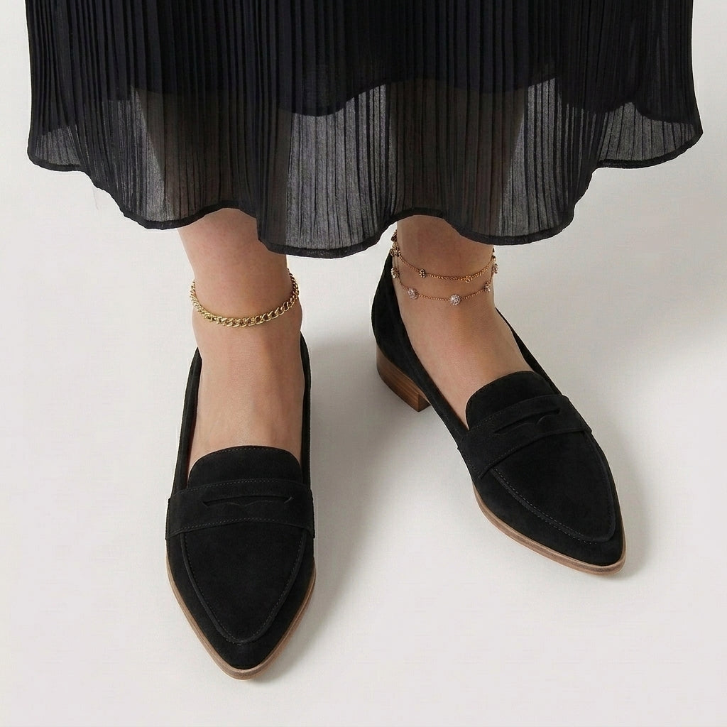 Rivaclo | Women's Slip-On Loafers with Pointed Toe – Sleek Flat Profile