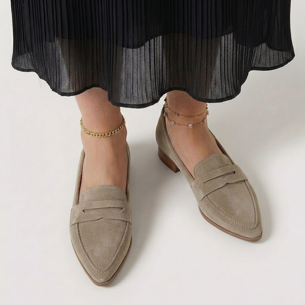 Rivaclo | Women's Slip-On Loafers with Pointed Toe – Sleek Flat Profile