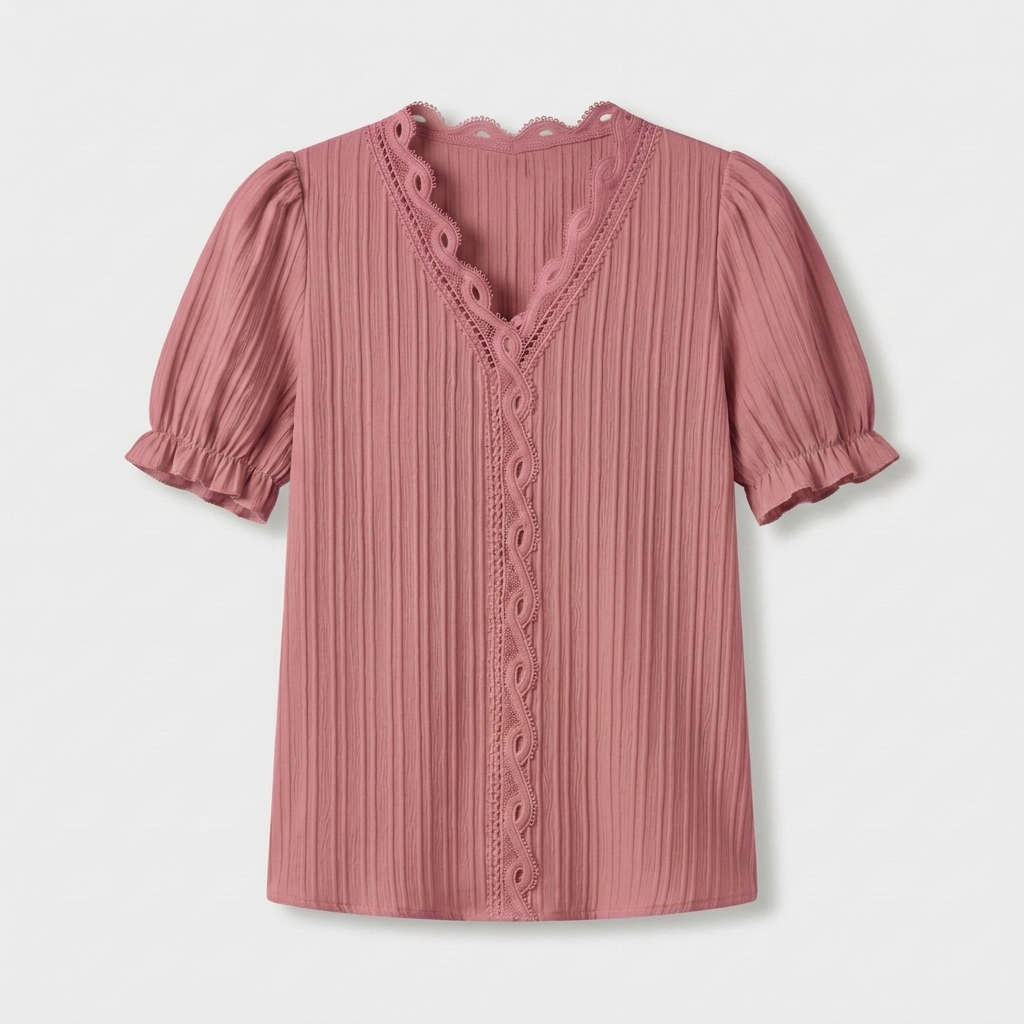 Rivaclo | Women's Short Sleeve V-Neck Blouse – Refined Cut