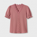 Rivaclo | Women's Short Sleeve V-Neck Blouse – Refined Cut