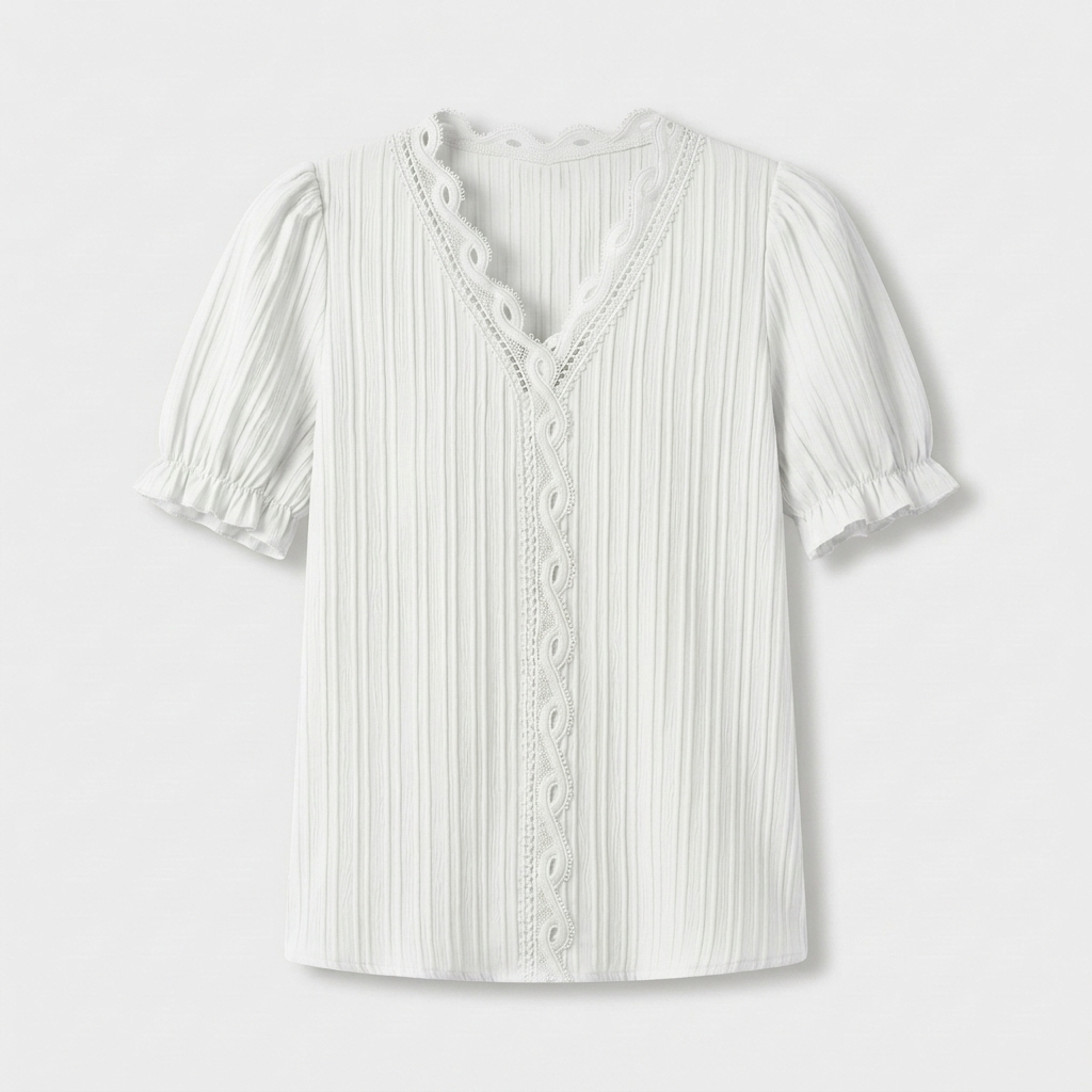 Rivaclo | Women's Short Sleeve V-Neck Blouse – Refined Cut