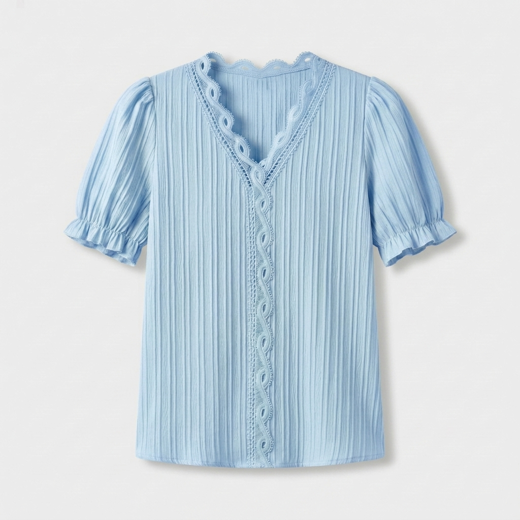 Rivaclo | Women's Short Sleeve V-Neck Blouse – Refined Cut
