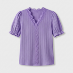 Rivaclo | Women's Short Sleeve V-Neck Blouse – Refined Cut