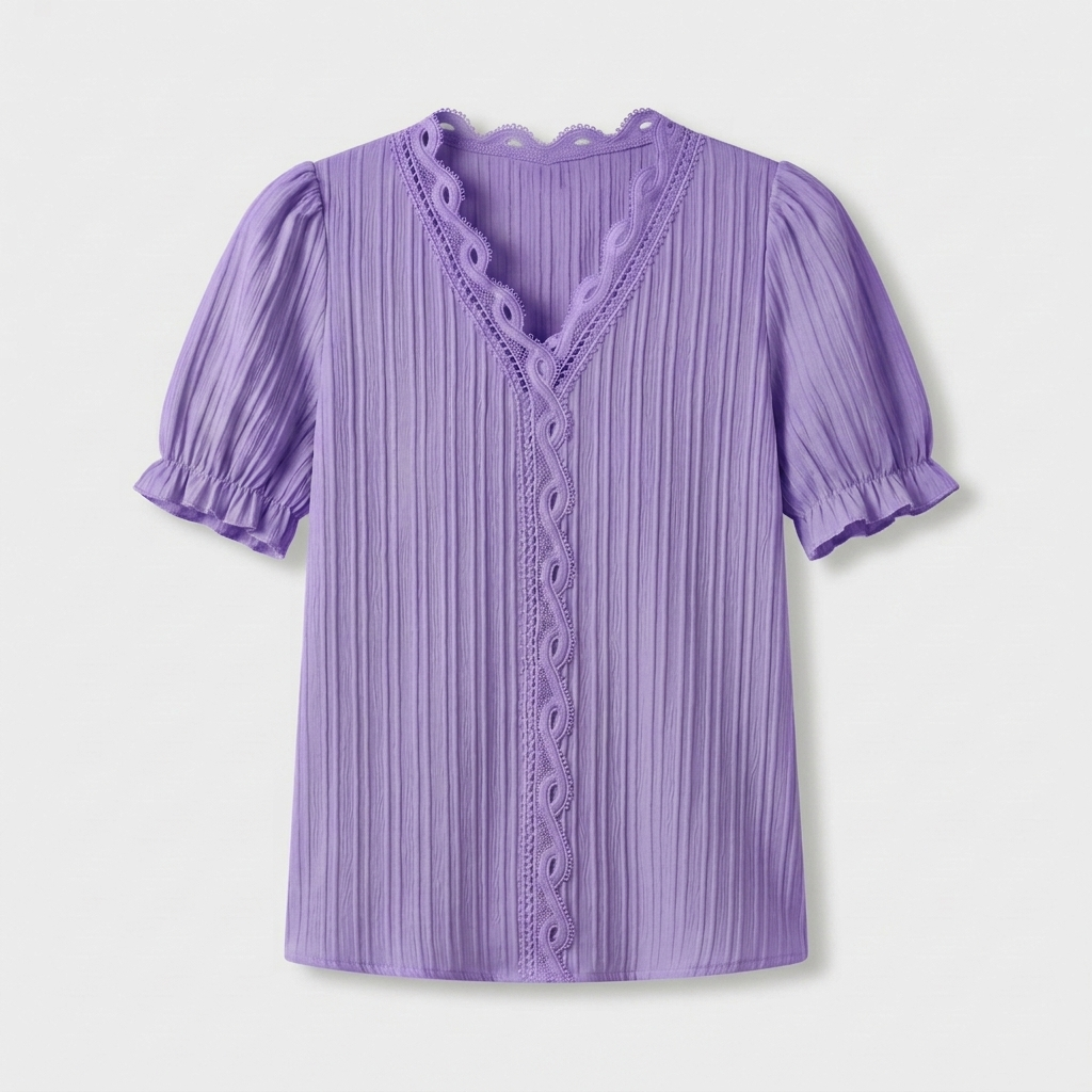 Rivaclo | Women's Short Sleeve V-Neck Blouse – Refined Cut