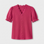 Rivaclo | Women's Short Sleeve V-Neck Blouse – Refined Cut