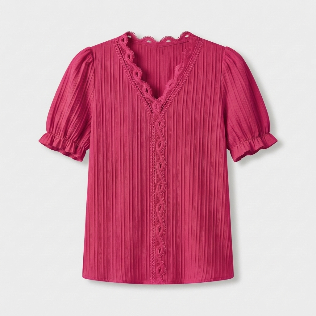 Rivaclo | Women's Short Sleeve V-Neck Blouse – Refined Cut