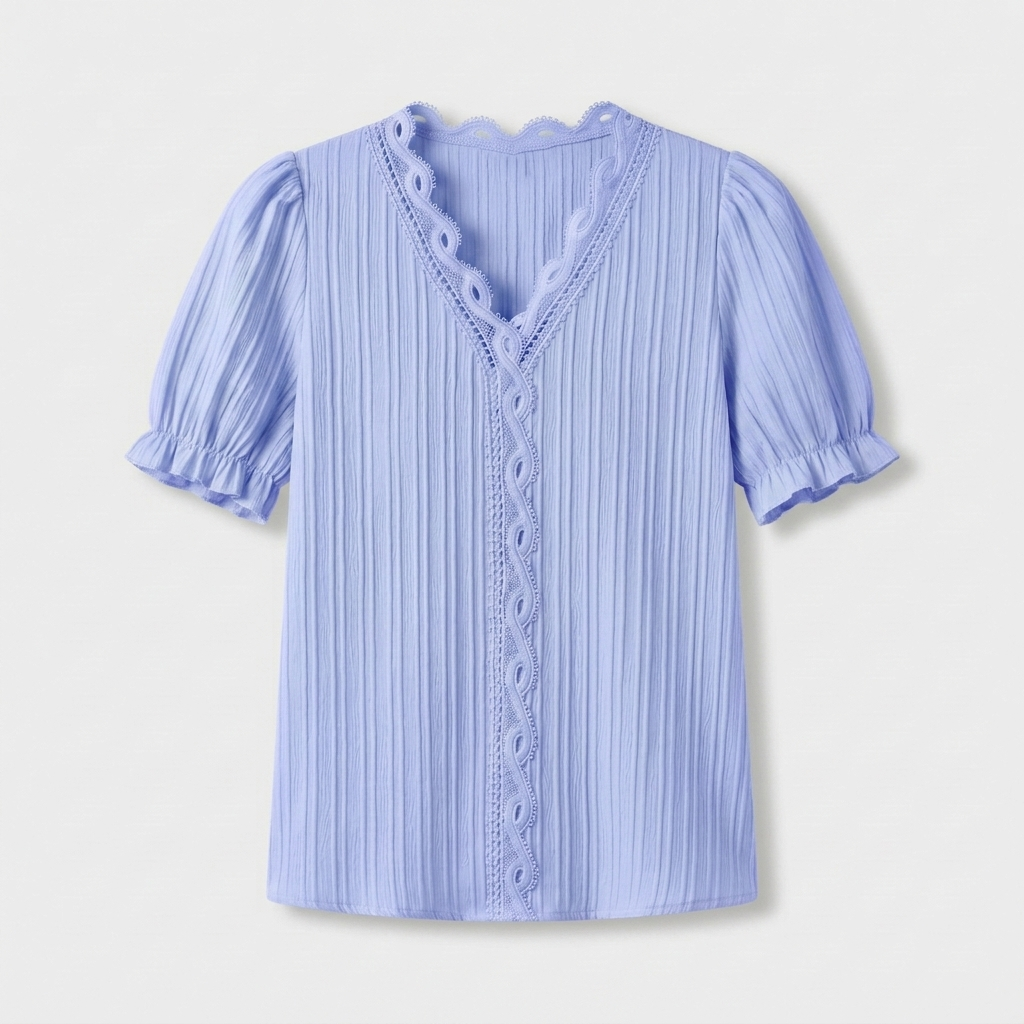 Rivaclo | Women's Short Sleeve V-Neck Blouse – Refined Cut