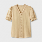 Rivaclo | Women's Short Sleeve V-Neck Blouse – Refined Cut