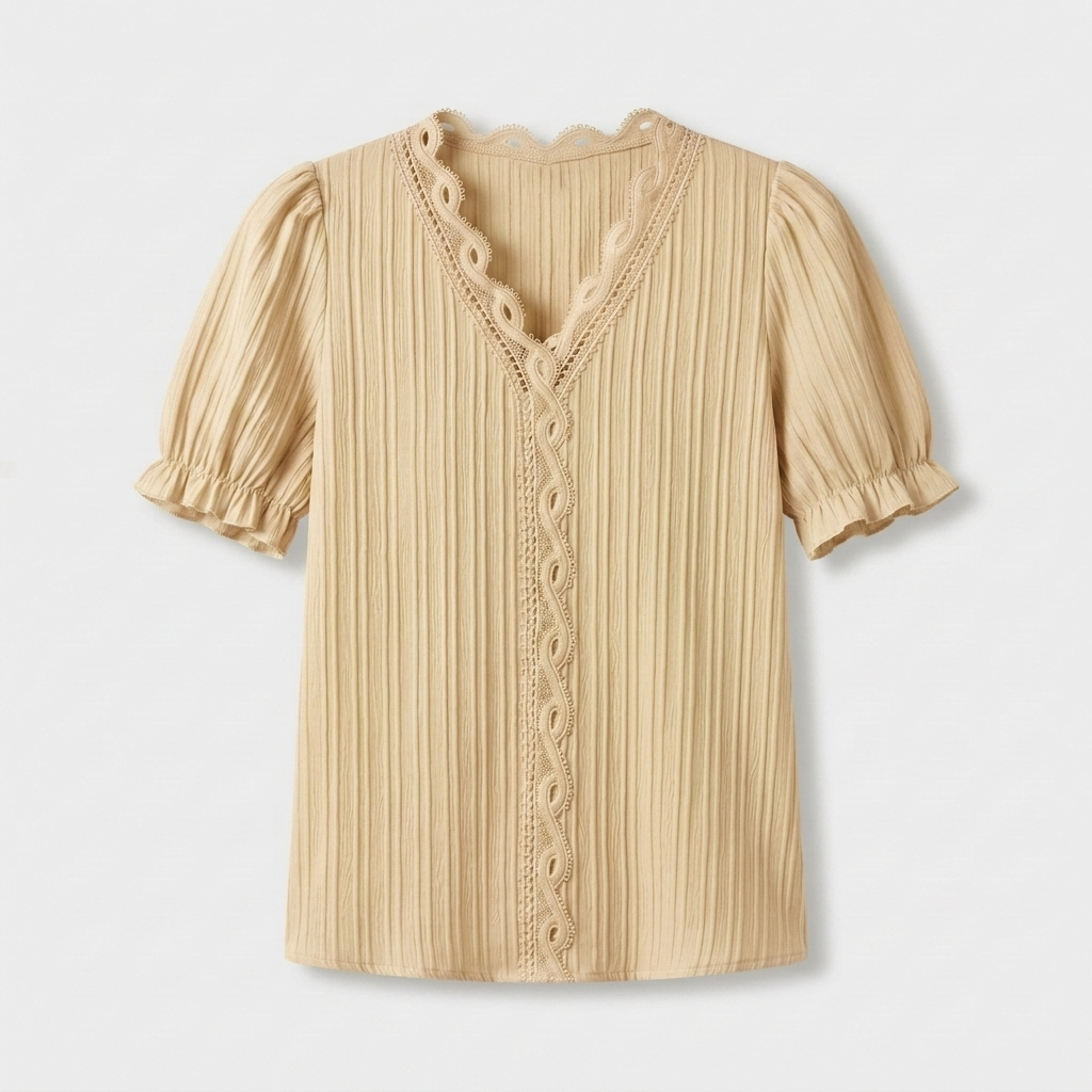 Rivaclo | Women's Short Sleeve V-Neck Blouse – Refined Cut