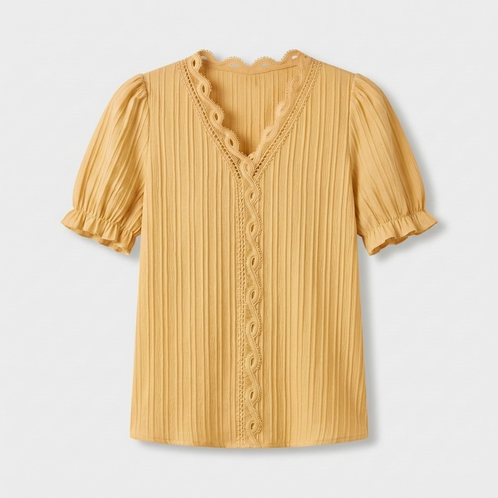 Rivaclo | Women's Short Sleeve V-Neck Blouse – Refined Cut