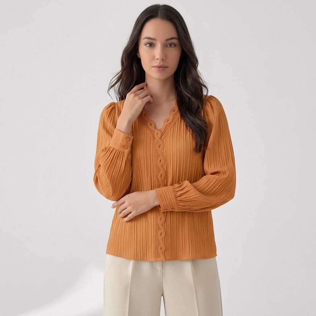 Rivaclo | Women's Short Sleeve V-Neck Blouse – Refined Cut