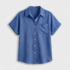 Rivaclo | Women's Short Sleeve Button-Up Shirt – Style with Pocket Detail