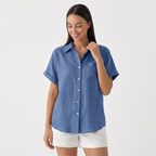 Rivaclo | Women's Short Sleeve Button-Up Shirt – Style with Pocket Detail