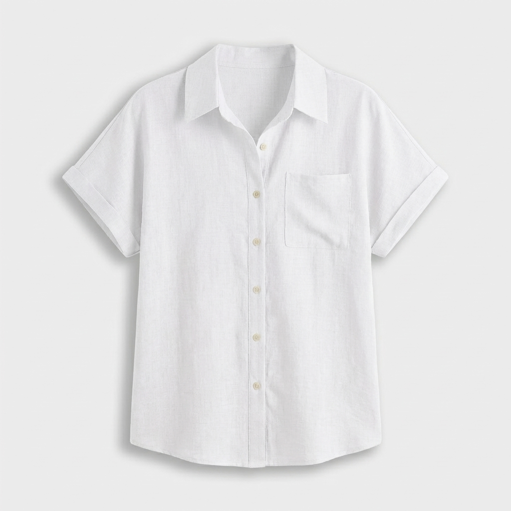 Rivaclo | Women's Short Sleeve Button-Up Shirt – Style with Pocket Detail