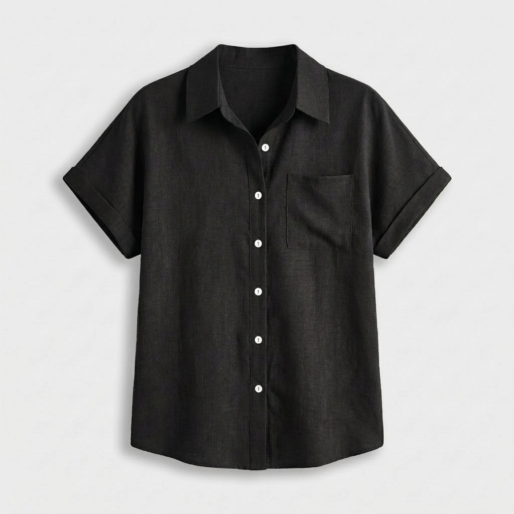 Rivaclo | Women's Short Sleeve Button-Up Shirt – Style with Pocket Detail